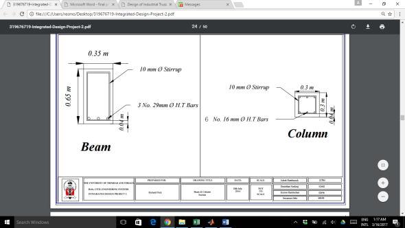 Drawings of Beam and Column