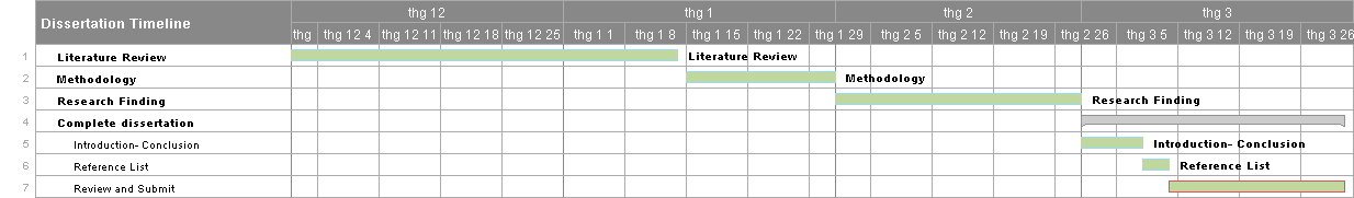 dissertation project schedule